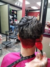 Coloring hair black and red